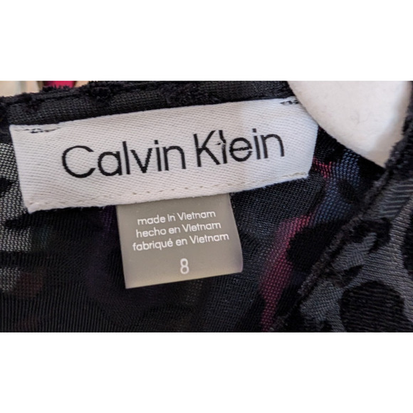 Calvin Klein Black‎ Sheer Leopard Velvet Burnout Wrap Dress Gothic Glam  8 - Picture 12 of 16